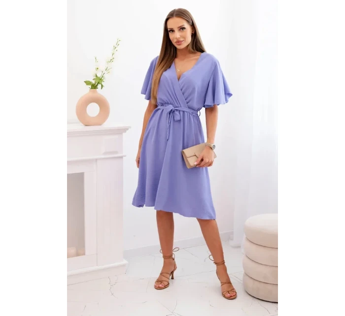 Šaty s model 21105600 výstřihem fialová - K-Fashion