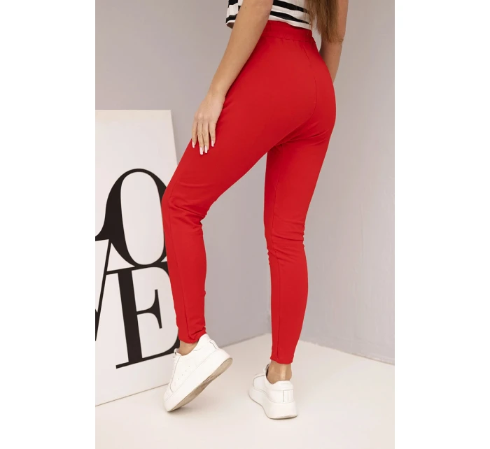 Dámské bavlněné cargo kalhoty s kapsami a řetízkem béžové