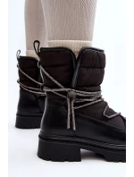 Dámské zimní boty s ozdobným šněrováním černé model 21645238 - Boto Dámské zimní boty s ozdobným šněrováním černé model 21645238 - Boto