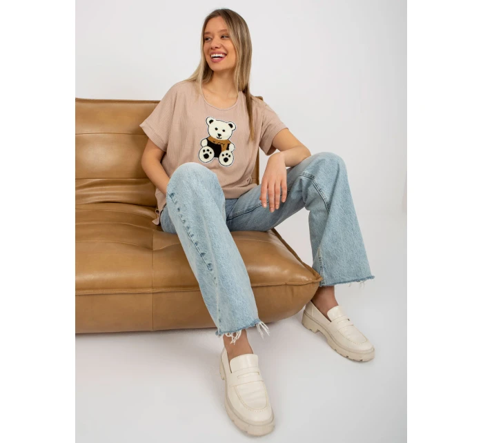 Dámská halenka LK BZ 509251.26X béžová - FPrice