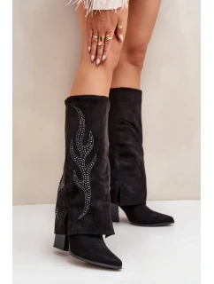 Kozačky na podpatku model 204656 Step in style