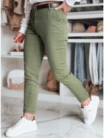 Dámské kalhoty slim fit s páskem LINESKA khaki FashionStreet UY2575 Dámské kalhoty slim fit s páskem LINESKA khaki FashionStreet UY2575