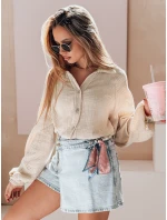 Dámská oversize mušelínová košile MUSLINEA béžová FashionStreet DY0478