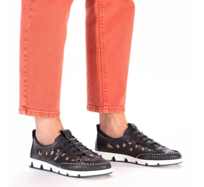 Rieker W RKR652 námořnicky modrá kožená polobotka s prolamovanou podrážkou Rieker W RKR652 námořnicky modrá kožená polobotka s prolamovanou podrážkou