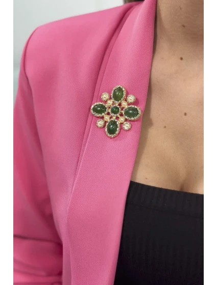 Brož model 18753463 2 zelená - K-Fashion