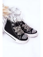 Dětské Tenisky Se Zirkony Černé Smile
