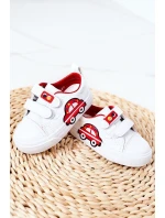 Dětské Tenisky Se Suchým Zipem Bíle-červené Taxi Dětské Tenisky Se Suchým Zipem Bíle-červené Taxi