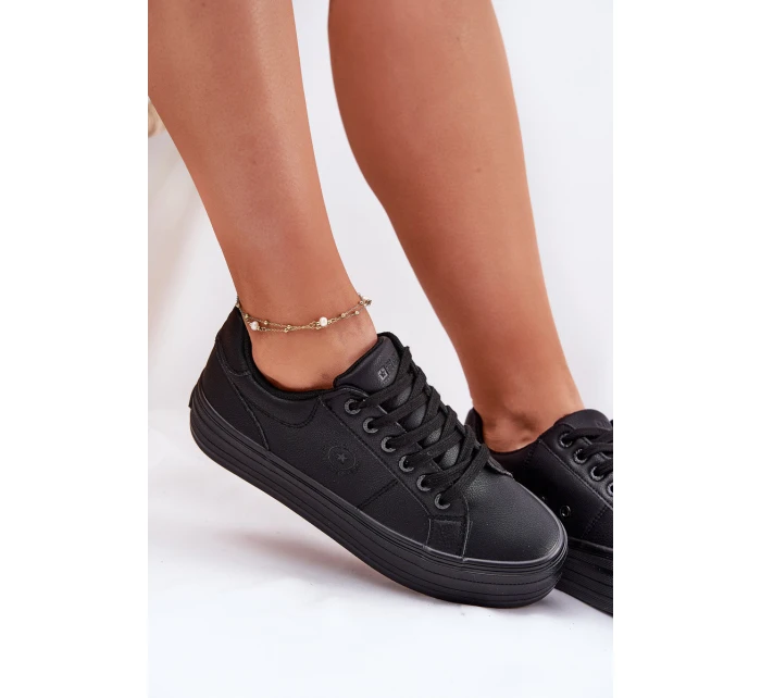 Kožené Tenisky Dámské Na Platformě Big Star Černé model 21693041 - Big Star Shoes Kožené Tenisky Dámské Na Platformě Big Star Černé model 21693041 - Big Star Shoes