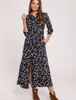 Dámské šaty K117 Model 1 Černá s bílou - Makover