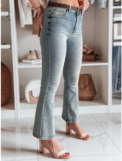 Dámské džínové zvonové kalhoty s páskem FAREVIS modré FashionStreet UY2483