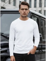 FashionStreet pánské bílé tričko s dlouhým rukávem LX0579 FashionStreet pánské bílé tričko s dlouhým rukávem LX0579