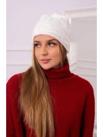 Fleecová čepice ecru model 18751441 - K-Fashion Fleecová čepice ecru model 18751441 - K-Fashion