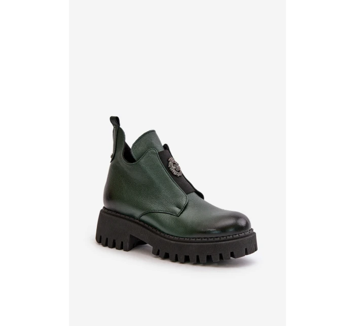 Zazoo Dámské kožené boty s ozdobou model 21669311 - Boto Zazoo Dámské kožené boty s ozdobou model 21669311 - Boto