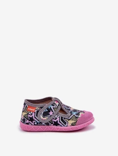 Bačkory Milami Dětské Na Suchý Zip Šedo-Růžové Jasimrra