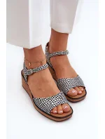 Dámské sandály na klínu Sergio Leone bílá a černá