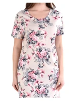 Dámská noční košile 351/024 béžová s květy - Karol Dámská noční košile 351/024 béžová s květy - Karol