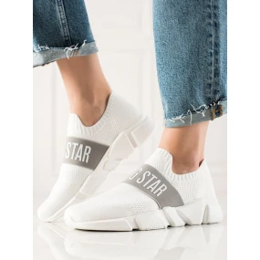 Trendy bílé dámské  tenisky bez podpatku