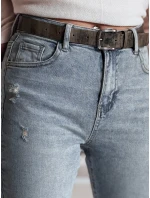 Dámské džínové kalhoty slim fit s páskem MIXFELL modré FashionStreet UY2418 Dámské džínové kalhoty slim fit s páskem MIXFELL modré FashionStreet UY2418