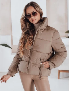 Dámská prošívaná zimní bunda s kapucí FashionStreet camel TY5063