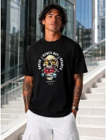 Tshirt męski z nadrukiem oversize bawełniany czarny model 22208766 - FashionStreet Tshirt męski z nadrukiem oversize bawełniany czarny model 22208766 - FashionStreet