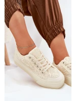 Dámské Krajkové Tenisky Big Star RR274746 Béžové Dámské Krajkové Tenisky Big Star RR274746 Béžové
