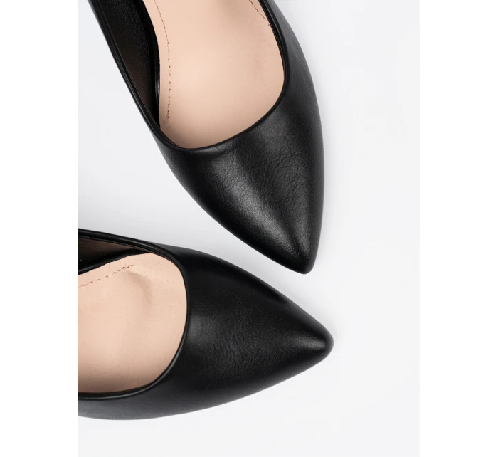 Stylové černé  lodičky dámské na jehlovém podpatku