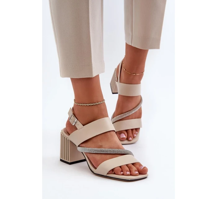 Sandály na podpatku model 195551 Step in style Sandály na podpatku model 195551 Step in style