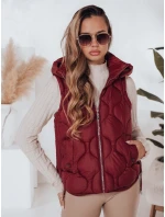 Dámská prošívaná vesta s kapucí MISSVEST vínová FashionStreet TY5017 Dámská prošívaná vesta s kapucí MISSVEST vínová FashionStreet TY5017