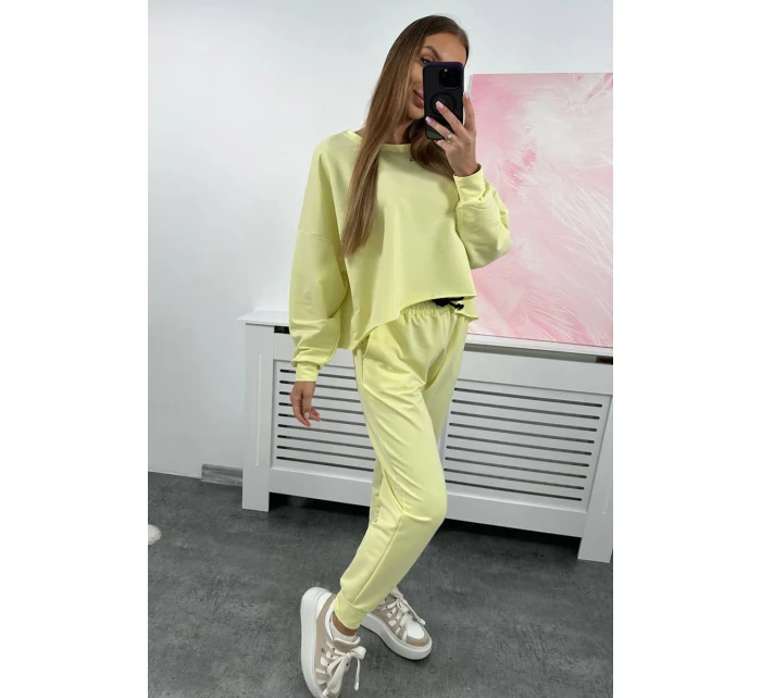 Set 2dílná mikina + kalhoty žlutá