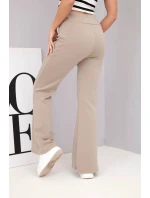 Dámské kalhoty máslíčko s rozšiřující nohavicí fango