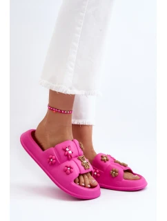 Dámské pěnové pantofle s ozdobami fuchsie Cambrina