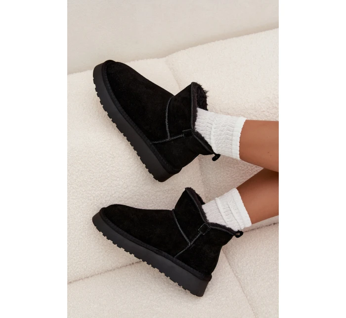 Sněhule z přírodního semiše vyhřívané s kožešinou Vinceza 97961 Černé