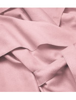 Anticky růžový dámský minimalistický kabát (747ART)