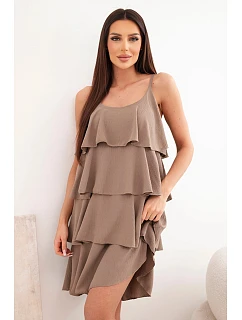 Dámské šaty na ramínka s volánky mini fango