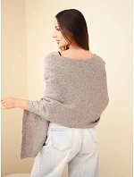 Dámský svetr pončo z baby alpaky s knoflíky fango zelená