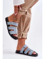 Dámské látkové sandály na zip Modrý Lamirose Dámské látkové sandály na zip Modrý Lamirose