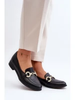 Zazoo 2880 Dámské Mokasíny Kožené S Ozdobou Černé