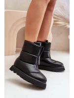 Sněhule na platformě se zipem z eko kůže černé model 21679760 - Boto Sněhule na platformě se zipem z eko kůže černé model 21679760 - Boto