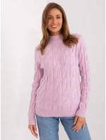 Sweter AT SW model 18955221 jasny fioletowy - FPrice Sweter AT SW model 18955221 jasny fioletowy - FPrice