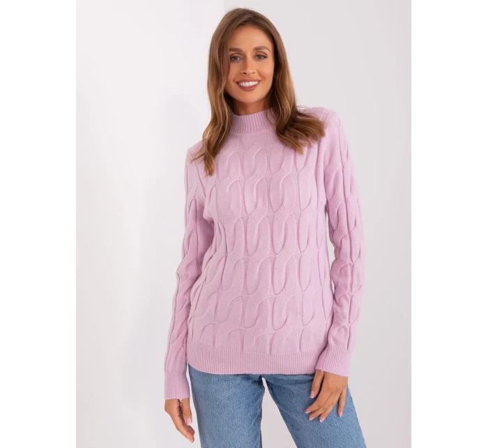 Sweter AT SW model 18955221 jasny fioletowy - FPrice Sweter AT SW model 18955221 jasny fioletowy - FPrice