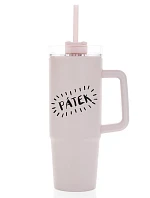 PÁTEK - světle růžový cestovní hrnek s průhledným víčkem 900 ml