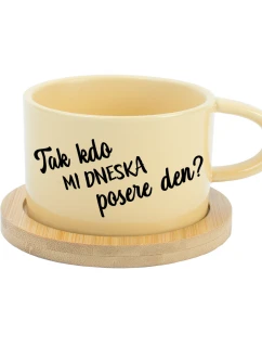TAK KDO MI DNESKA POSERE DEN? - žlutý hrníček makronka 200 ml