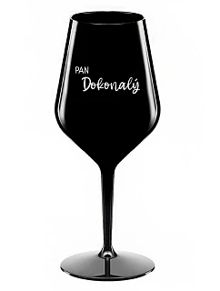 PAN DOKONALÝ - černá nerozbitná sklenice na víno 470 ml