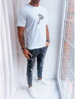 Světle šedé pánské tričko s potiskem od Dstreet model 21969422 - FashionStreet