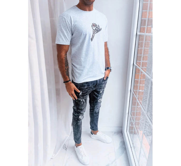Světle šedé pánské tričko s potiskem od Dstreet model 21969422 - FashionStreet