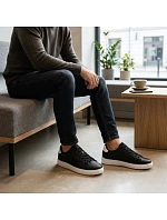 Pánské sportovní polobotky z eko kůže černé model 22060644 - Big Star