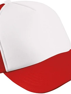 MB 71 Dětská 5 panelová síťovaná kšiltovka model 22503987 white/red - Daiber