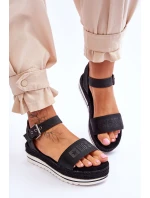 Dámské pohodlné sandály na platformě Big Star model 21615205 Černá - Big Star Shoes Dámské pohodlné sandály na platformě Big Star model 21615205 Černá - Big Star Shoes