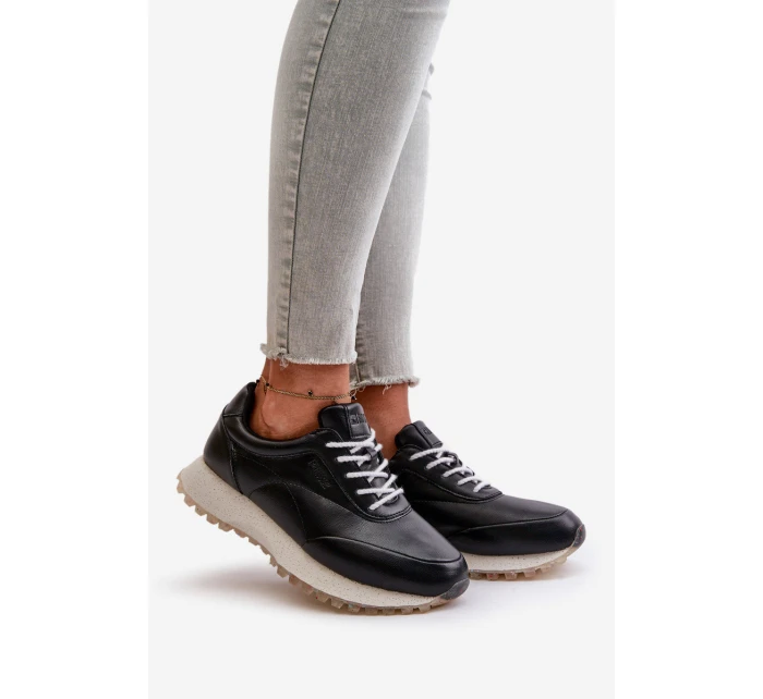 Dámské Sneakers Sportovní Obuv Z Eko Kůže Big Star OO274024 Hi-Poly System Černé