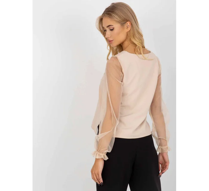 Dámská halenka LK BZ 506666 1.66P Béžová - FPrice Dámská halenka LK BZ 506666 1.66P Béžová - FPrice